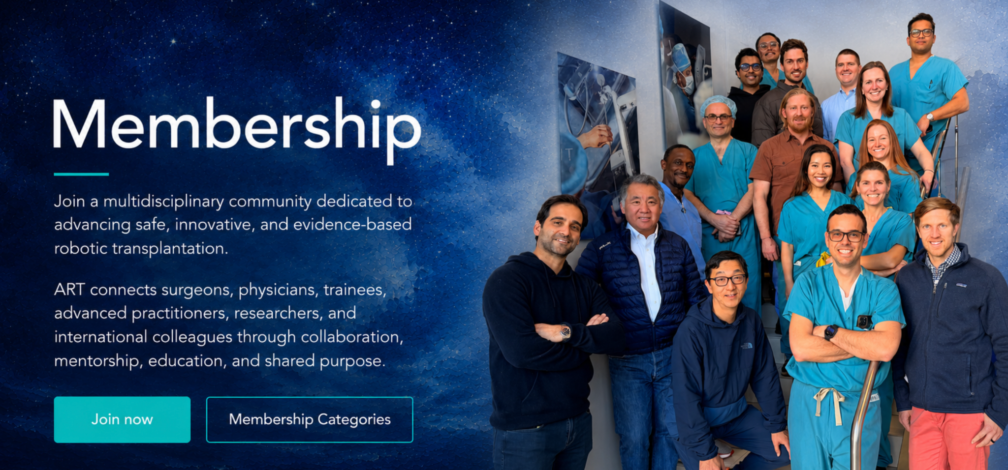 Membership hero image for ART with multidisciplinary robotic transplantation team